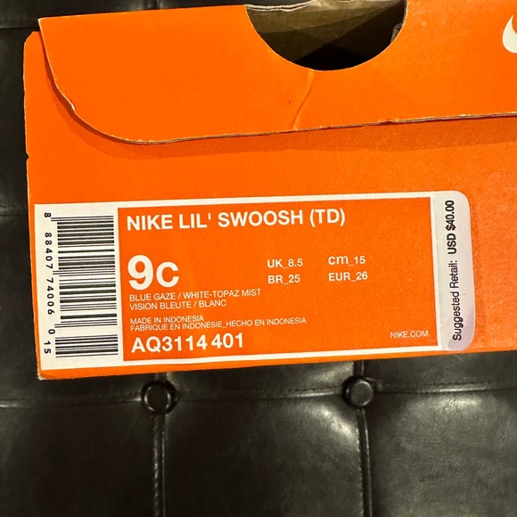 Brand New Nike Lil Swoosh sneakers blue and orange size 9 toddler - NO BOX - Picture 2 of 3